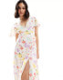 ASOS DESIGN seam detail midi tea dress in pastel floral print Pastellfarbener Blumendruck, 34 - фото #3