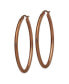 ფოტო #3 პროდუქტის Stainless Steel Polished Brown plated Oval Hoop Earrings