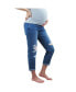 ფოტო #2 პროდუქტის Maternity Cuffed Destructed Straight Leg Jean