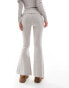 Фото #5 товара Lioness knit foldover waist flared trousers co-ord in light grey