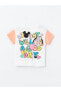 LCW baby Bisiklet Yaka Kısa Kollu Minnie Mouse Baskılı Kız Bebek T-shirt ve Tayt 2'li Takım