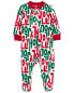 Baby Holly Jolly Zip-Up Fleece Sleep & Play Pajamas NB