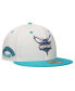 Фото #1 товара Men's White/Teal Charlotte Hornets Throwback 2Tone 59FIFTY Fitted Hat