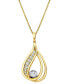 ფოტო #1 პროდუქტის Diamond Double Loop Teardrop 18" Pendant Necklace (1/3 ct. t.w.) in 14k Two-Tone Gold