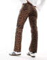 Miss Selfridge leopard print straight leg jean Леопардовый, W26 L30 - фото #5