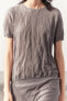 Creased-effect fine knit top