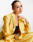 Фото #3 товара ASOS DESIGN occasion satin dad suit blazer in gold