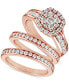 Фото #2 товара Diamond Three-Piece Ring Set (2 ct. t.w.) in 14k White, Yellow and Rose Gold