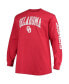 Фото #3 товара Men's Crimson Oklahoma Sooners Big and Tall 2-Hit Long Sleeve T-shirt