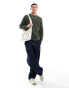 New Look fisherman crew neck jumper in dark khaki