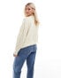 ASOS DESIGN Maternity chunky crew neck rib jumper in cream