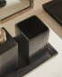 Фото #7 товара Matte black earthenware toothbrush holder