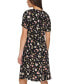 Фото #2 товара Women's Floral-Print Ruched Sleeve Dress