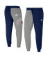 ფოტო #1 პროდუქტის Men's NFL X Staple Navy, Gray New England Patriots Split Logo Fleece Pants