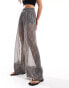 Фото #8 товара ASOS DESIGN pull on trouser with sheer overlay in abstract print