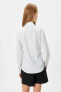 Beyaz Desenli Kadın Gömlek 4WAL60058IW