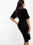 Closet London Maternity ribbed pencil midi dress in black