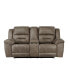 Фото #3 товара White Label Berenson 81" Double Reclining Love Seat with Center Console