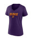 Фото #2 товара Women's Purple Phoenix Suns Hometown Collection On Fire V-Neck T-shirt
