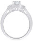 ფოტო #3 პროდუქტის Diamond Baguette-Framed Halo Engagement Ring (3/4 ct. t.w.) in 14k White, Yellow or Rose Gold