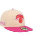 ფოტო #1 პროდუქტის Men's Orange, Pink New York Knicks Passion Mango 59FIFTY Fitted Hat