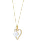 ფოტო #3 პროდუქტის Cultured Freshwater Pearl (7mm) & Diamond (1/7 ct. t.w.) Heart 18" Pendant Necklace in 14k Gold (Also in White Gold)