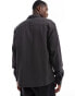 Jack & Jones Premium oversized waffle long sleeve shirt in black