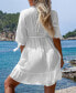 ფოტო #4 პროდუქტის Women's Pom-Pom Tassel Tie Cover-Up Beach Dress