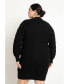 ფოტო #3 პროდუქტის Plus Size Novelty Stitch Cardigan Sweater Dress