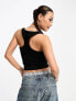 COLLUSION ribbed vest top in black