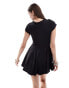 Monki short sleeve mini jersey dress with an a-line skirt in black