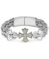 ფოტო #1 პროდუქტის EFFY® Diamond Cross Woven Bracelet (1/3 ct. t.w.) in Sterling Silver & 18k Gold