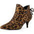 Фото #1 товара Perphy Women's Pointed Toe Bow Zip Kitten Heel Ankle Booties Leopard 7.5