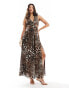 Фото #1 товара Style Cheat corsage shoulder maxi dress in leopard