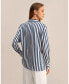 ფოტო #7 პროდუქტის Women's The Amalfi Stripe Silk Shirt for Women