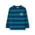 BOBOLI Knit Striped long sleeve T-shirt