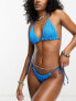 We Are We Wear reversible melissa rib triangle bikini top in blue M - фото #1