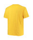 Фото #2 товара Men's Gold West Virginia Mountaineers Big and Tall Arch Over Wordmark T-shirt