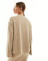 Фото #2 товара JDY ribbed jumper co-ord in beige