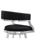 Фото #8 товара Saturn 30" Bar Height Swivel Gray Artificial leather and Brushed Stainless Steel Bar Stool