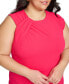 Plus Size Twist-Neck Sleeveless Sheath Dress