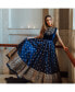 ფოტო #5 პროდუქტის Women's Blue Anarkali Gown with Sequins and Cutdana Handwork on the Torso and Banarasi Jacquard Bottom