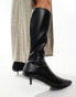 Фото #5 товара ASOS DESIGN Certain extreme mini kitten heel sock knee boots in black