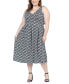 ფოტო #1 პროდუქტის Plus Size Midi Length Sleeveless Pocket Dress