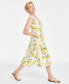 Фото #3 товара Women's 100% Linen Floral-Print Sleeveless Midi Dress, Created for Macy's