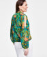 Фото #2 товара Women's Printed Cold-Shoulder Top, Created for Macy's