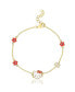 ფოტო #1 პროდუქტის Sanrio Womens Yellow Gold Plated Letter Bracelet - Cubic Zirconia Initial Bracelet - Officially Licensed