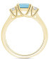ფოტო #3 პროდუქტის Aquamarine and Diamond Ring (1-3/8 ct.t.w and 1/4 ct.t.w) 14K Yellow Gold