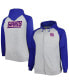 Фото #4 товара Men's Heather Gray New York Giants Big and Tall Fleece Raglan Full-Zip Hoodie Jacket