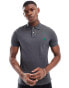 Фото #1 товара Polo Ralph Lauren icon logo slim fit pique polo in charcoal marl